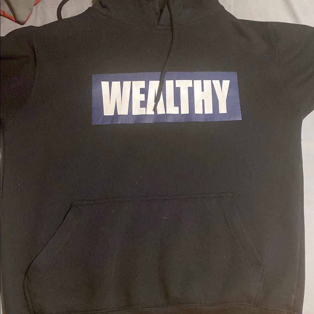 Black Sweater with Wealthy Graphic